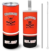 Veminei Tumbler 20oz Straight Skinny Car Cups With Insulated Cup Sleeve Portable Handle, Sports Travel Coffee Mug, Stainless Steel, Insulated,Classic Collection Practical Gifts for Fans