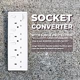 WK Electrical 4 Gang Socket Converter 13A Surge Protection BS1362 8543 view 2