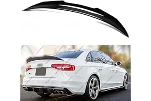 WheelX Rear Spoiler Compatible with 2013-2016 Audi A4, PSM Style High Kick Fit for B8.5, Exterior Duckbill Spoiler Trunk Tail Deck Lid Wing Lip (Glossy Black)