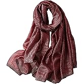 WINCESS.YU Women Scarf Lightweight Shawl and Wraps for Lady Fashion Satin Scarf Long Neck Scarves for All Season