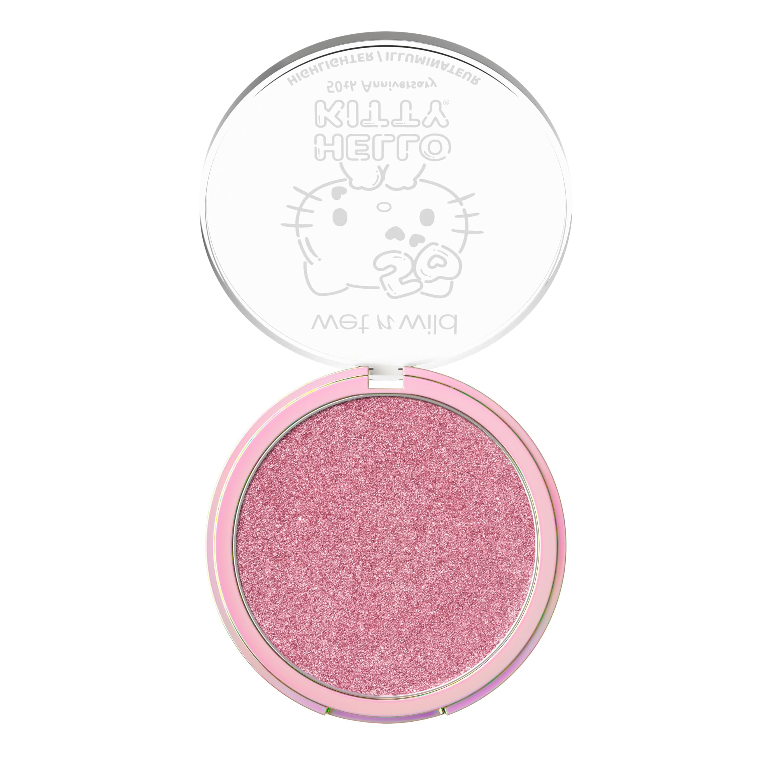 wet n wild Hello Kitty Highlighter, Multi-Dimensional Glow with Iridescent Pearls, Silky-Smooth Buildable & Blendable Formula, Cruelty-Free & Vegan - Cheerleader
