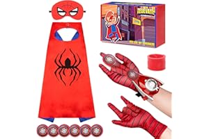 Teuevayl Super Hero Capes and Masks Superhero Toys, Slap Bracelet, Halloween Costumes Birthday Gift for Boys Girls Kids Ages 3-10