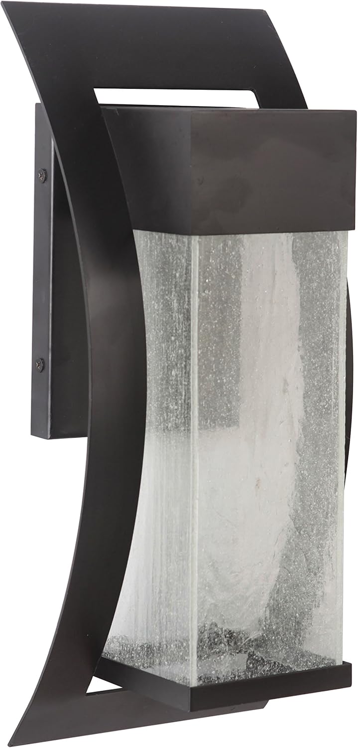 Craftmade Z2524-MN-LED Ontario LED Clear Seeded LED Wall Sconce Outdoor Lighting, 1-Light, 14 Watts, Midnight (8