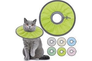 Seyezo Lightweight Cat Cone Collar Soft, Soft Comfortable Cat Recovery Collar After Surgery, Elizabethan E Collar for Cats, Cone for Cats to Stop Licking (Water Green, Medium)