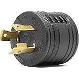 WEN GNA030, NEMA L5-30P Twist-Lock Power Plug to TT-30R Ready Outlet 120V 30-Amp 3600-Watt Generator to RV Adapter, Black