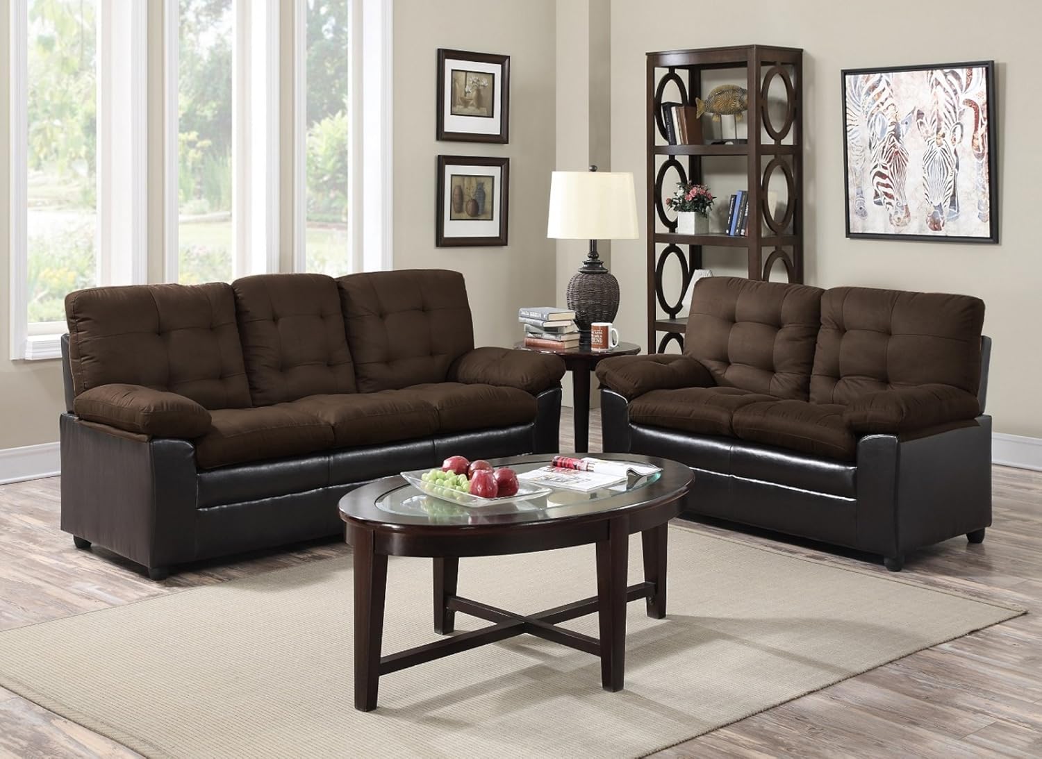 Amazon Com Gtu Furniture 2 Tone Microfiber Sofa Loveseat Set 5