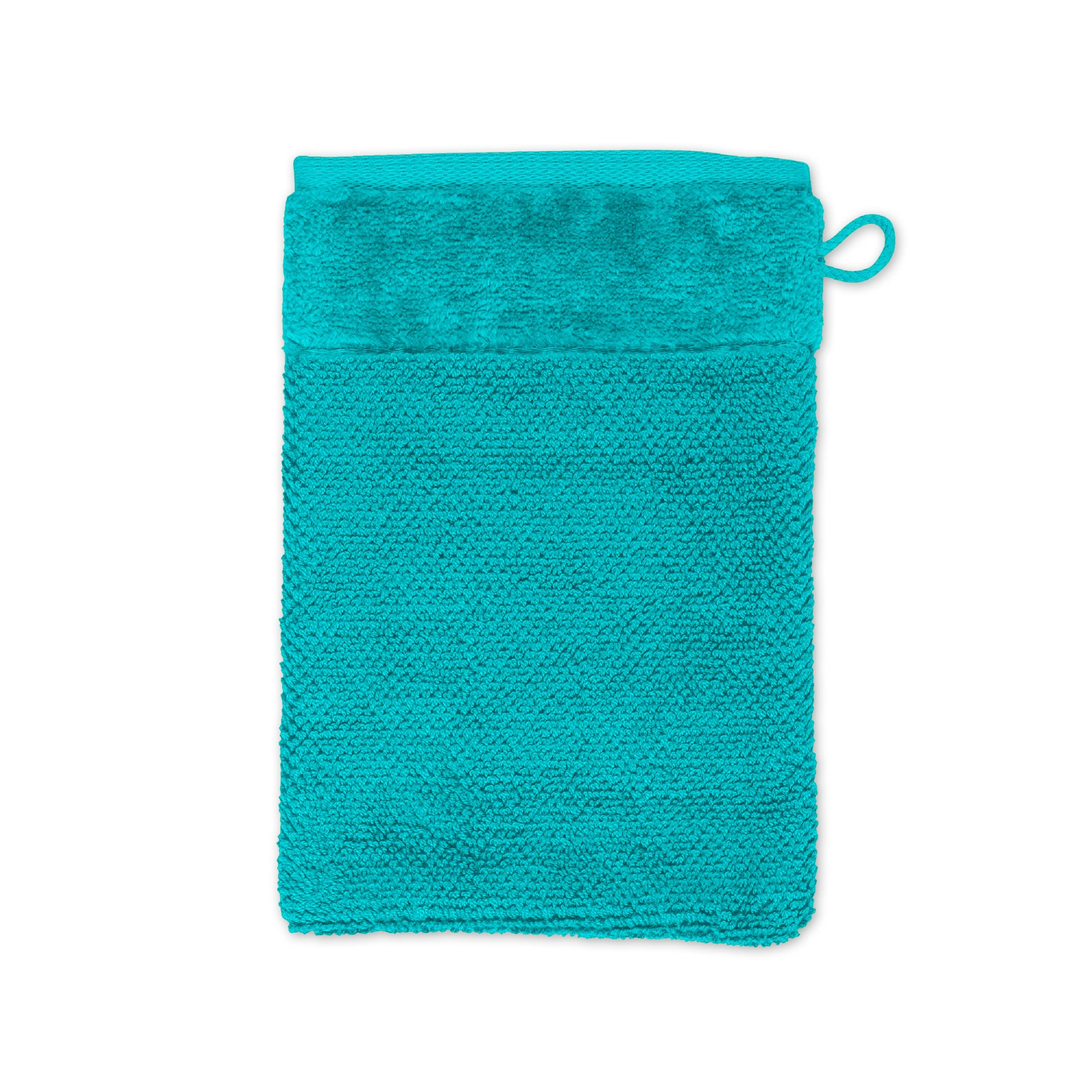 Möve Bamboo Luxe wash glove 15 x 20 cm made of 60% cotton / 40% viscose from bamboo cellulose, ocean