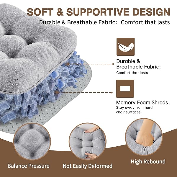 BETU CHAIR CUSHIONS FOR DINING CHAIRS SET OF 4,3.5″ THICK KITCHEN TABLE CHAIR PADS WITH TIES,NON SLIP BACKING AND COVERS, SEAT CUSHION FOR DINING ROOM,BAR,PATIO CHAIRS,15.5″X15.5″X3.5″,LIGHT GREY