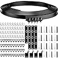 Jetec Curtain Tracks Ceiling Flexible Curtain Track Bendable Rail Curved Wall Mounted for Living Room Bedroom Divider Rod RV(5 Meter/ 16.4 Feet,Black)