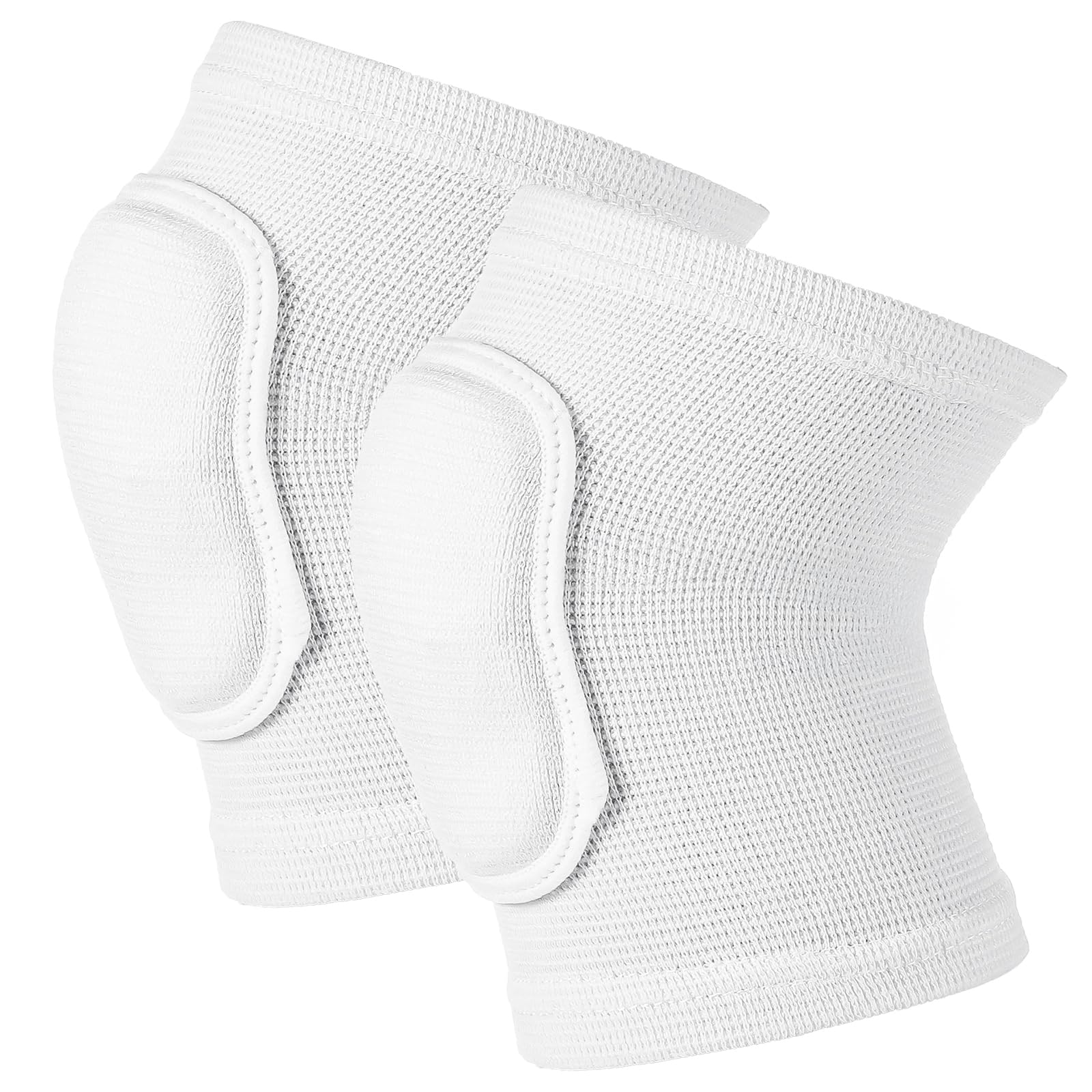 Photo 1 of 1 Pair Brace Pads Elbow Protector, Arm Brace Support Elbow Pads Volleyball Cushion Padded Elbow Compression Sleeve Breathable Compression Braces for Basketball Tennis Football Skating, White