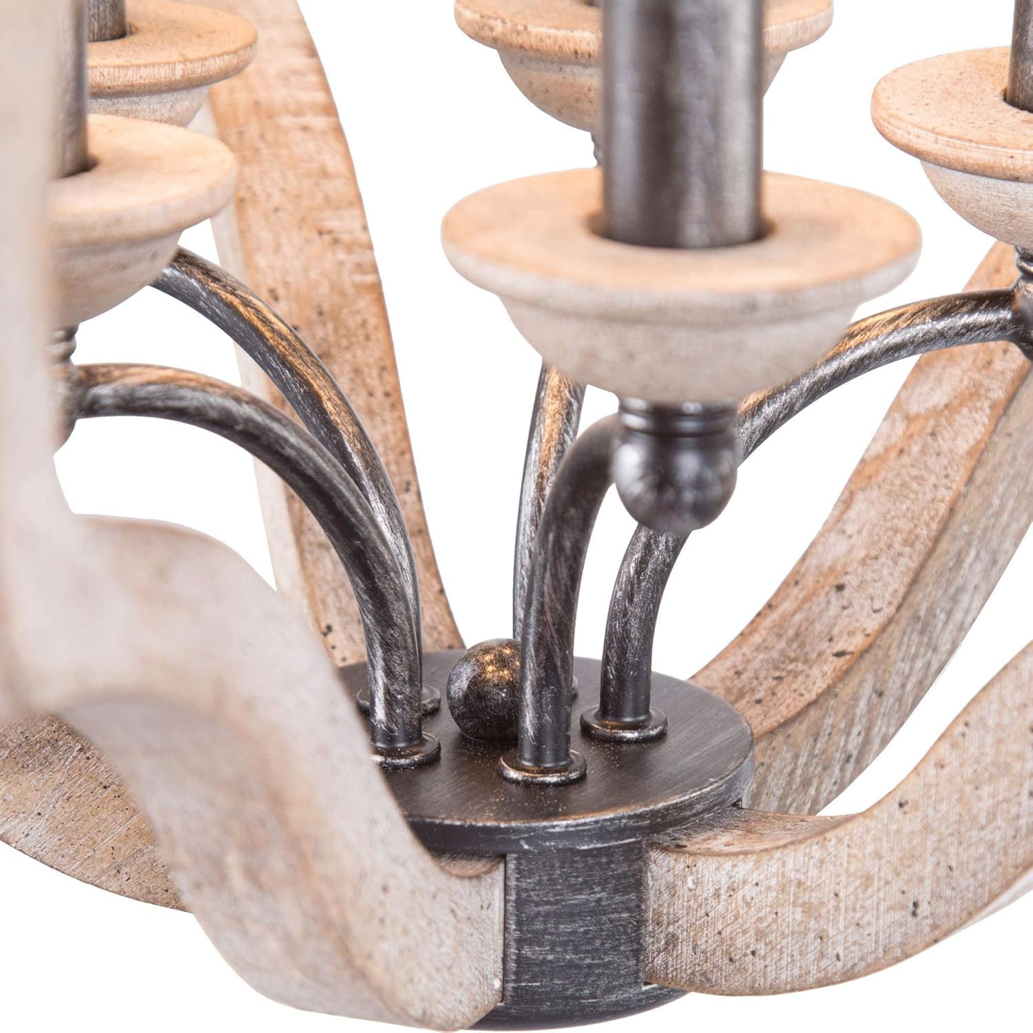 Farmhouse Orb Chandeliers, New Modern Farmhouse Chandelier, 5-Light Wooden Chandeliers for Foyer, Dining Rooms, Kitchen Island - - 