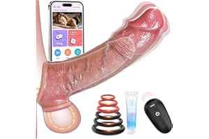 Sex Toys Vibrator Penis Sleeve - Male Sex Toys for Men Penis Extender Vibrating Cock Sleeve 10 Mode, Smart App &Remote Contro