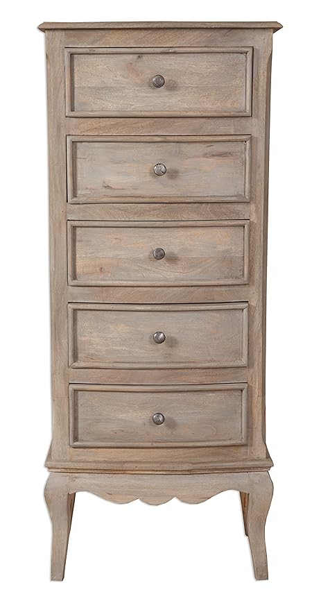 Bourdeilles Solid Mango 5 Drawer Tall Chest Of Drawers Solid Mango