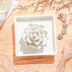 PUDDING CABIN White Lotus Ring Holder Dish, Jewelry