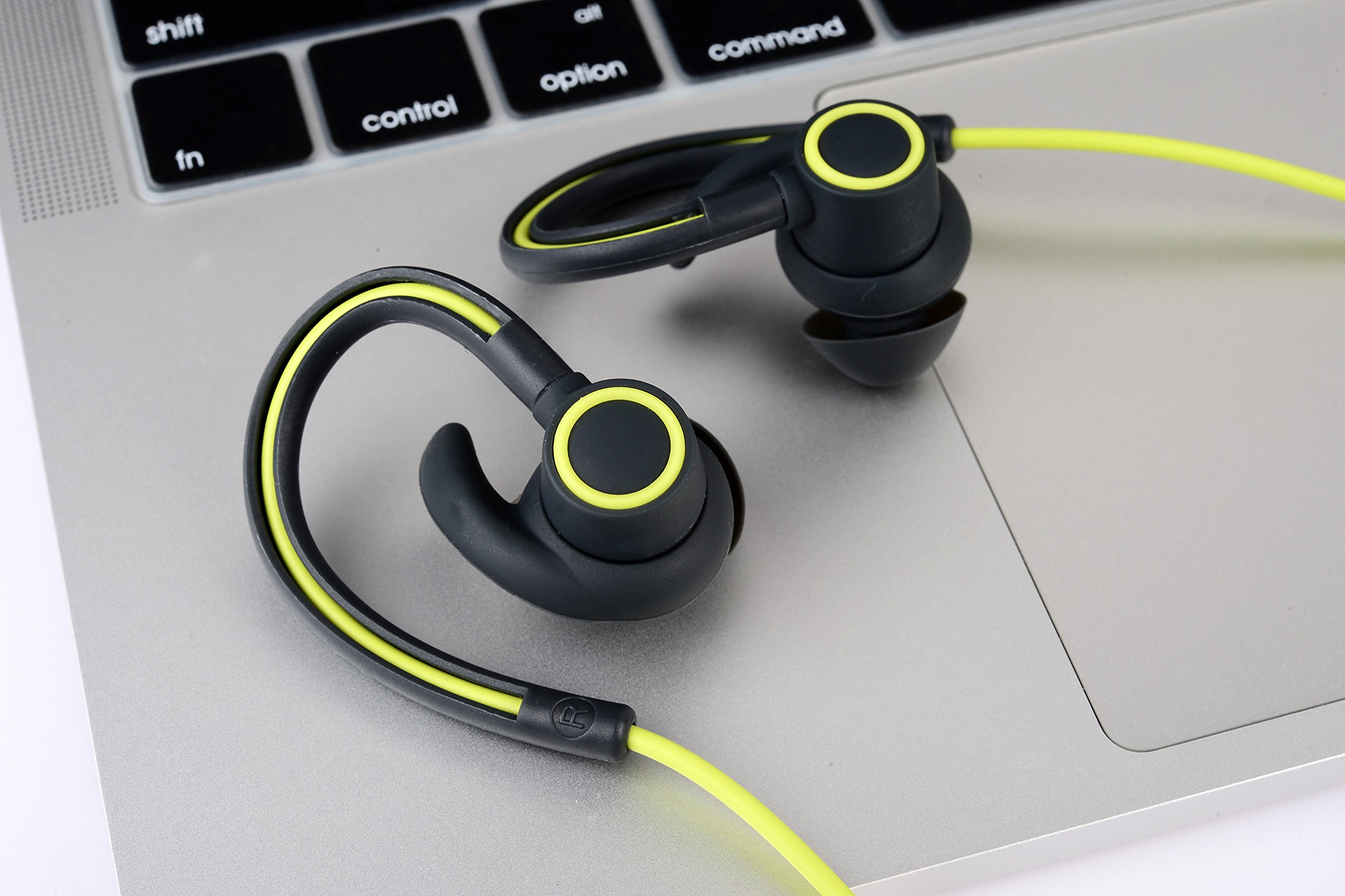 Powerbeast Bluetooth Headphones Runner Headset Sport Earphones with Mic and Sweatproof Wireless earbuds for Running (Yellow)