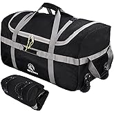 REDCAMP 85L/120L/140L Foldable Duffle Bag with Wheels, Large Travel Duffel Bag