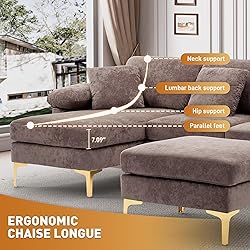 Wrofly U-Shaped Sectional Sofa Couch, 114" Comfy
