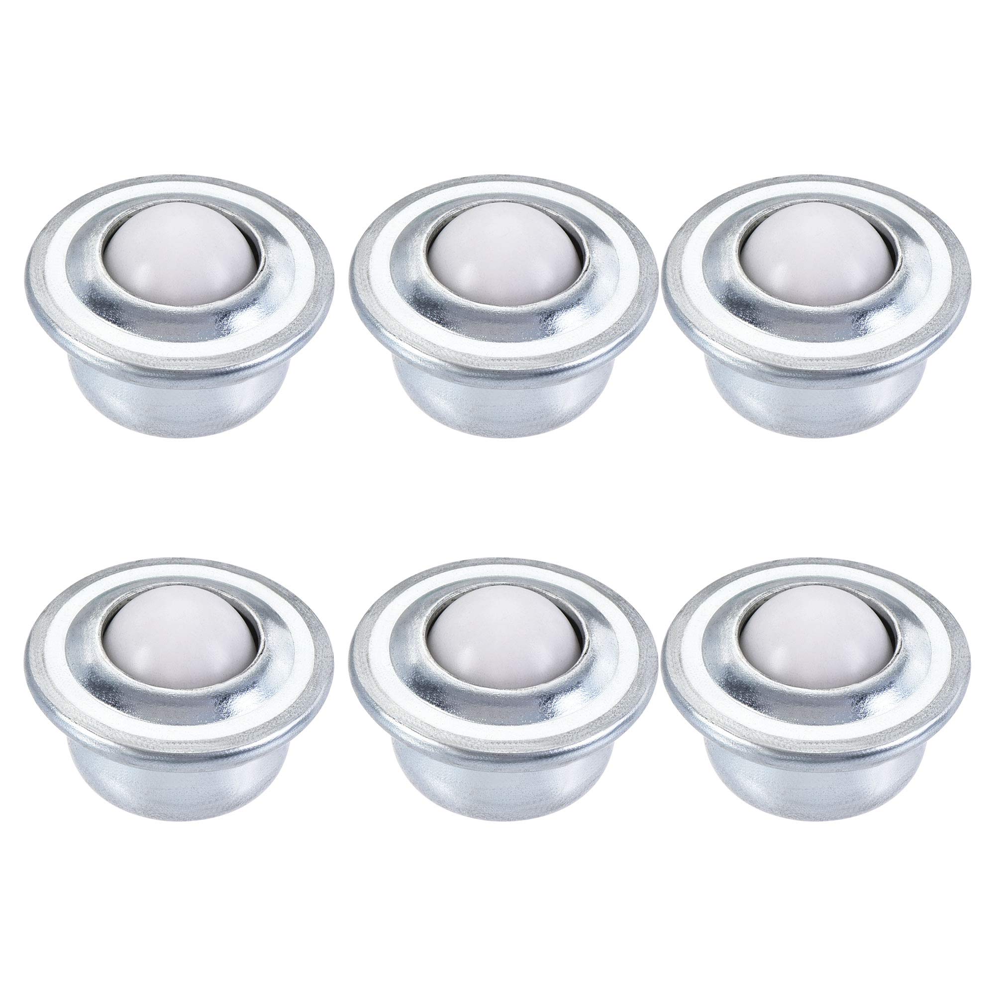 sourcing map Ball Transfer Bearing Unit 12mm 17Lbs Nylon Drop-in Type for Transmission Pack of 6