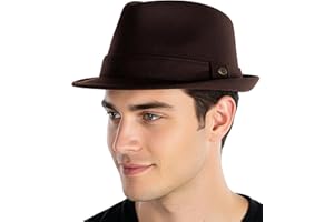 Funky Junque Fedora Hats for Men – Classic Wool Blend Trilby Dress Hat, Short Brim Men’s Fedoras for Formal & Casual Wear