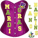 Tivi Tovo Women's Bustier Corset Top with 2 Iron-on Patches for Costume Cosplay Party