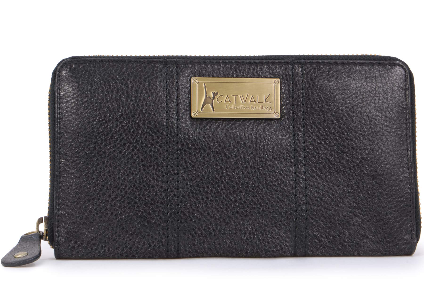 Catwalk Collection Handbags - Ladies Medium Leather Purse - Women's Wallet with 8 Card Slots & Coin Pocket - RFID Protection - Gallery - Black — image 1