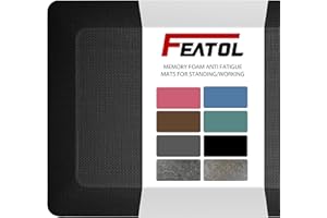 FEATOL Anti Fatigue Mats for Standing, 9/10 Extra Thick Ergonomic Standing Desk Mat, Comfort & Durable Memory Foam Standing Mat at Home,Office All Day (20" x 32", Black)