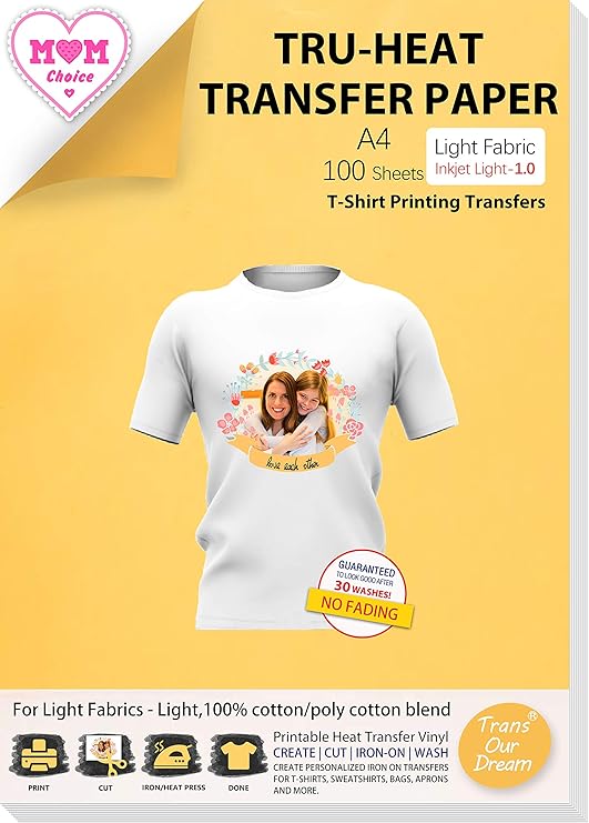TransOurDream TruIron on Heat Transfer Paper for Light Fabric (100