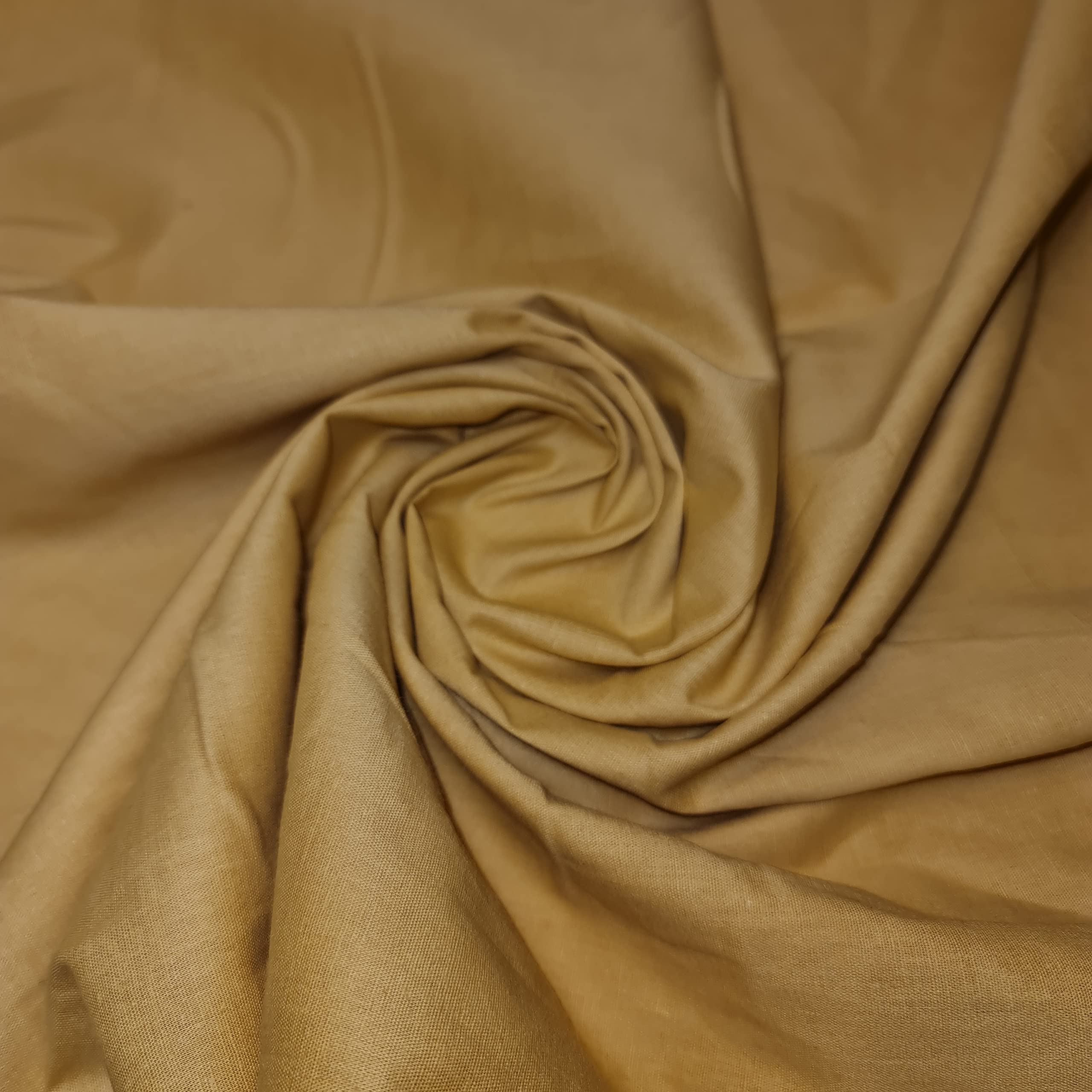 Plain 100% Cotton Egyptian Cambric Poplin Craft Soft Dress Material Fabric 44" (5 Meter, (New) Golden)