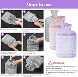 BOLEi Hot Water Bottle 2L with Luxury Faux Fur Cover Purple Leakproof view 7