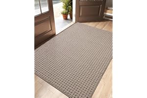 DEXI Front Door Mat Indoor Large 36x60, Non Slip Absorbent Entrance Rug for Dirt Trapper, Thin Low Profile Washable Inside Do