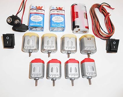 vyga 2 Types 4000 to 16000 RPM DC Motor Kit - Pack of 8 Pieces