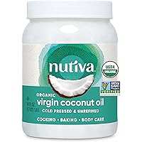 Nutiva Organic Coconut Oil 54 fl oz, Cold-Pressed, Fresh Flavor for Cooking Oil, Natural Hair Oil, Skin Oil, Massage Oil, USD