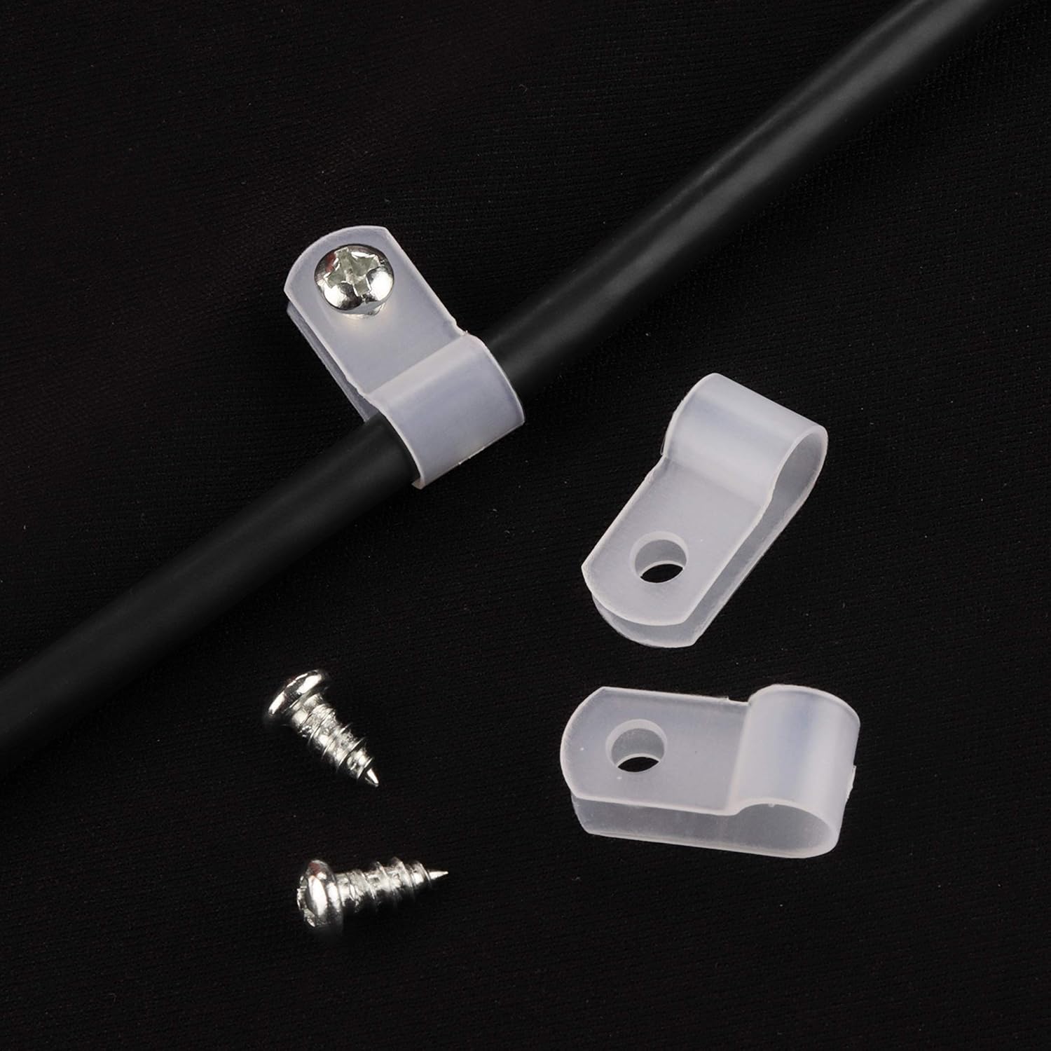 Lot de 100 Cavalier Accroche Cable pour Intérieur et Extérieur