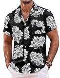 COOFANDY Mens Hawaiian Shirt Short Sleeve Floral