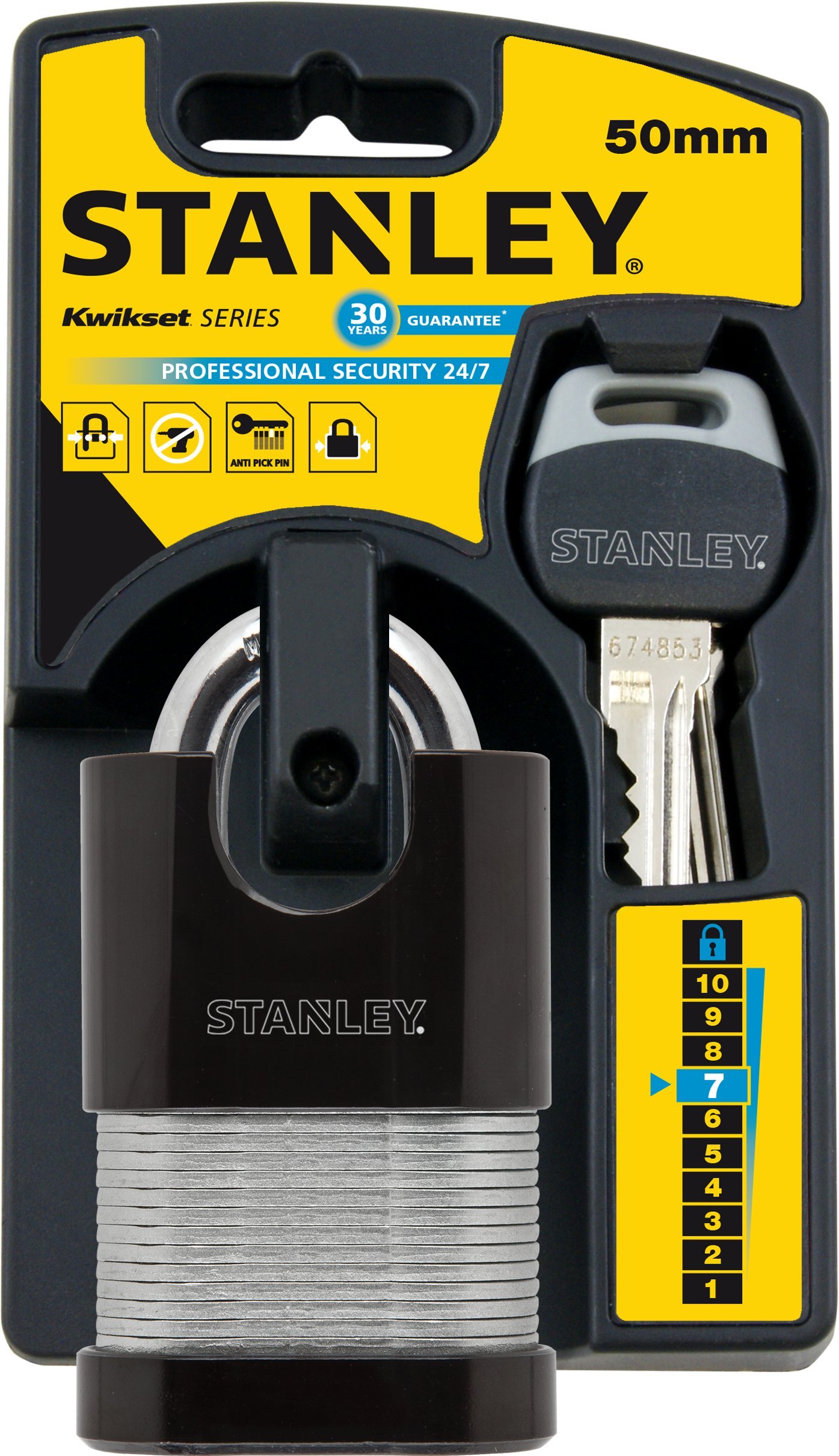Stanley 50 mm 2 Keys Shrouded Laminated Padlock