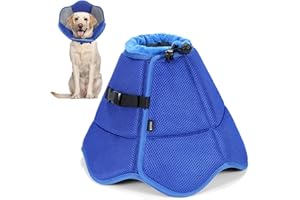 BXPAW Soft Dog Cone Collar - Adjustable Protective Recovery Cone for Dogs After Surgery,Breathable E-Collar for Medium Dogs t