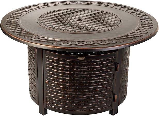 Amazon Com Fire Sense 62195 Bellante Woven Aluminum Lpg Fire Pit Antique Bronze Garden Outdoor