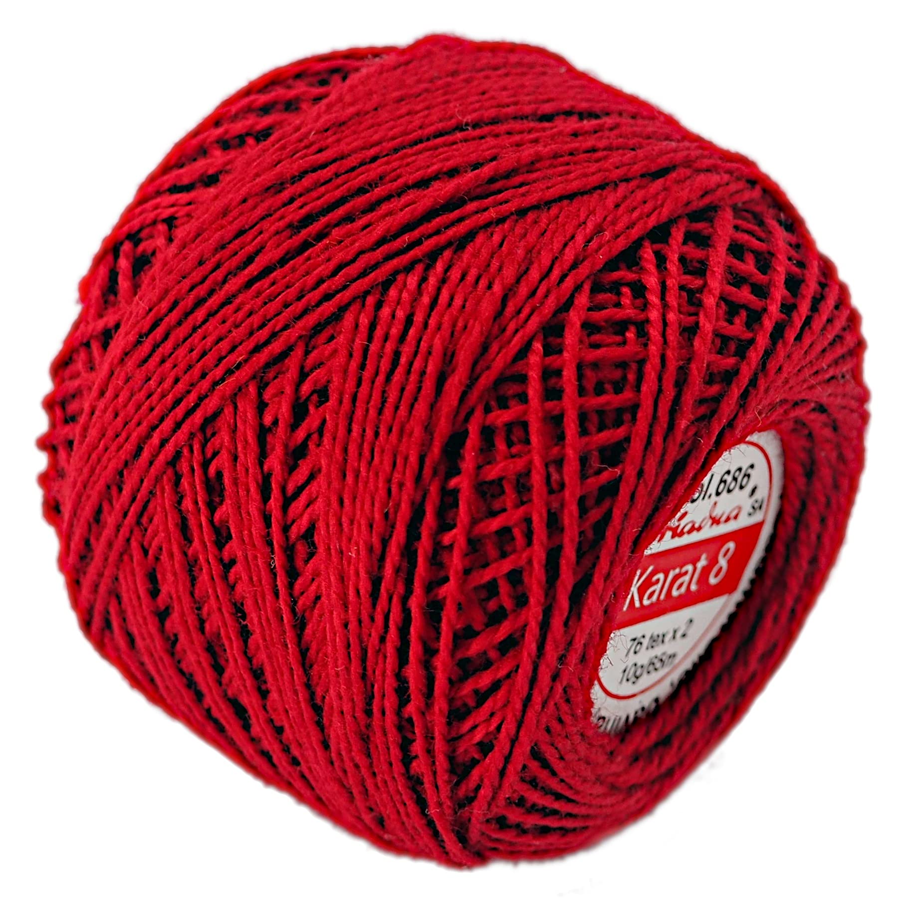 Cotton Crochet Embroidery Yarn 71yd/65m Quality Ball 0.35oz/10g Thread Floss Size 8 (Berry 686)