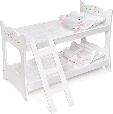 Amazon Badger バスケット ドール 2段ベッド はしごと寝具 アメリカンガールドールにフィット ホワイト ピンク グリーン インチ 家具 おもちゃ
