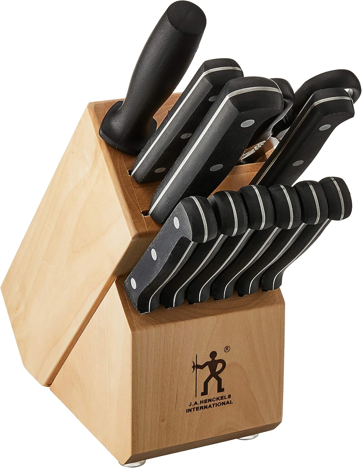 Amazon Com Henckels Fine Edge Pro Knife Block Set 12 Piece Black Kitchen Dining