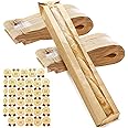 ZENFUN 100 Pack Baguette Kraft Bags with Clear Front Window and 100 Seal stickers, Fresh Breads Loaf Packing Bags, 23"x4"x1.6" Long Bread Kraft Paper Bakery Storage Bag