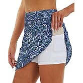 Stelle Women's Athletic Skorts 17" Golf Skirts Inner Shorts Tennis Skort with 2 Pockets Running Sports Pickleball Skirt