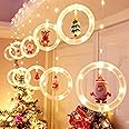 BLOOMWIN Window Lights Christmas Decor Ring Lights with Ornament LED ...