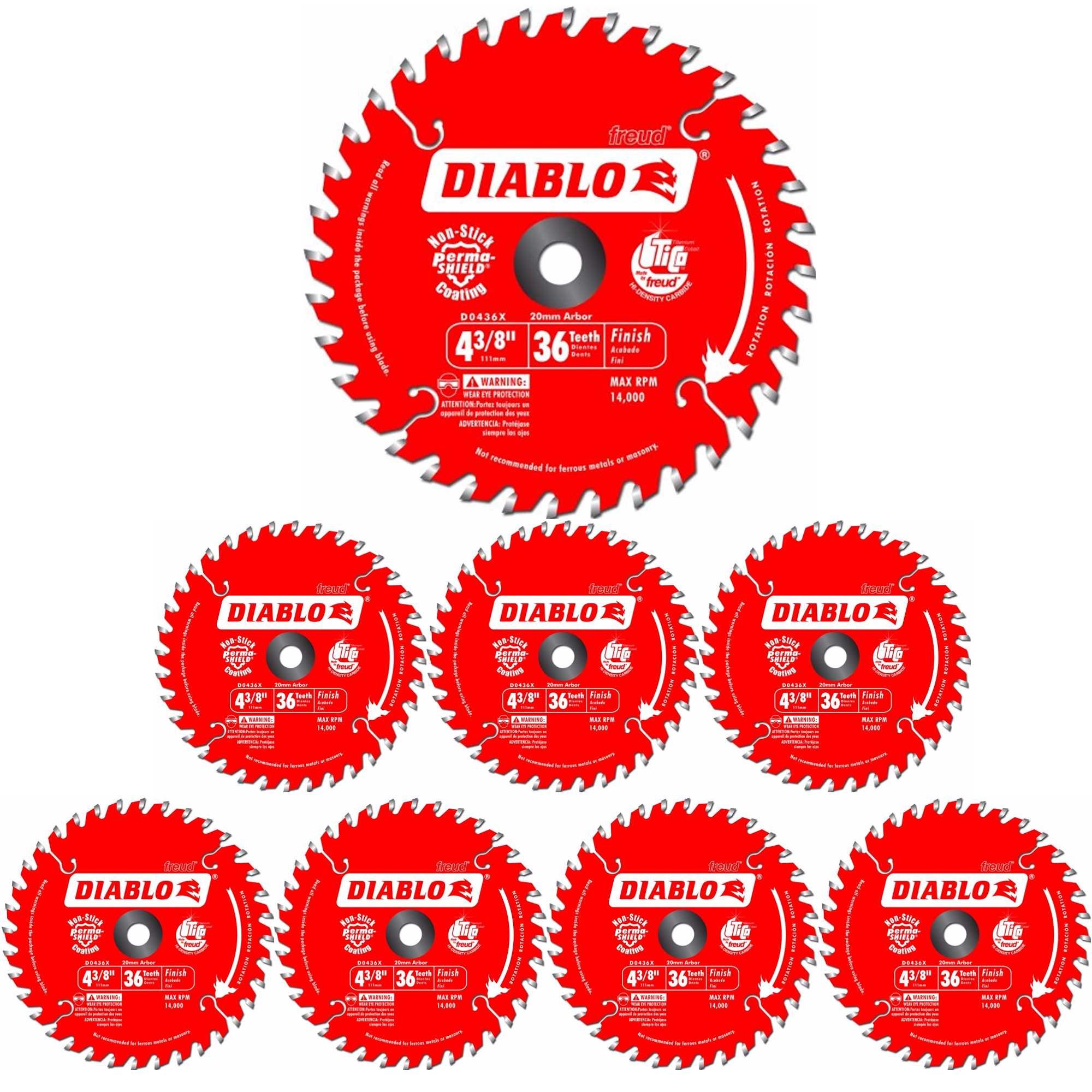 Freud D0436X Diablo 4-3/8-Inch 36 Tooth ATB Saw Blade 20-Millimeter Arbor & 3/8-Inch Reducer Bushing