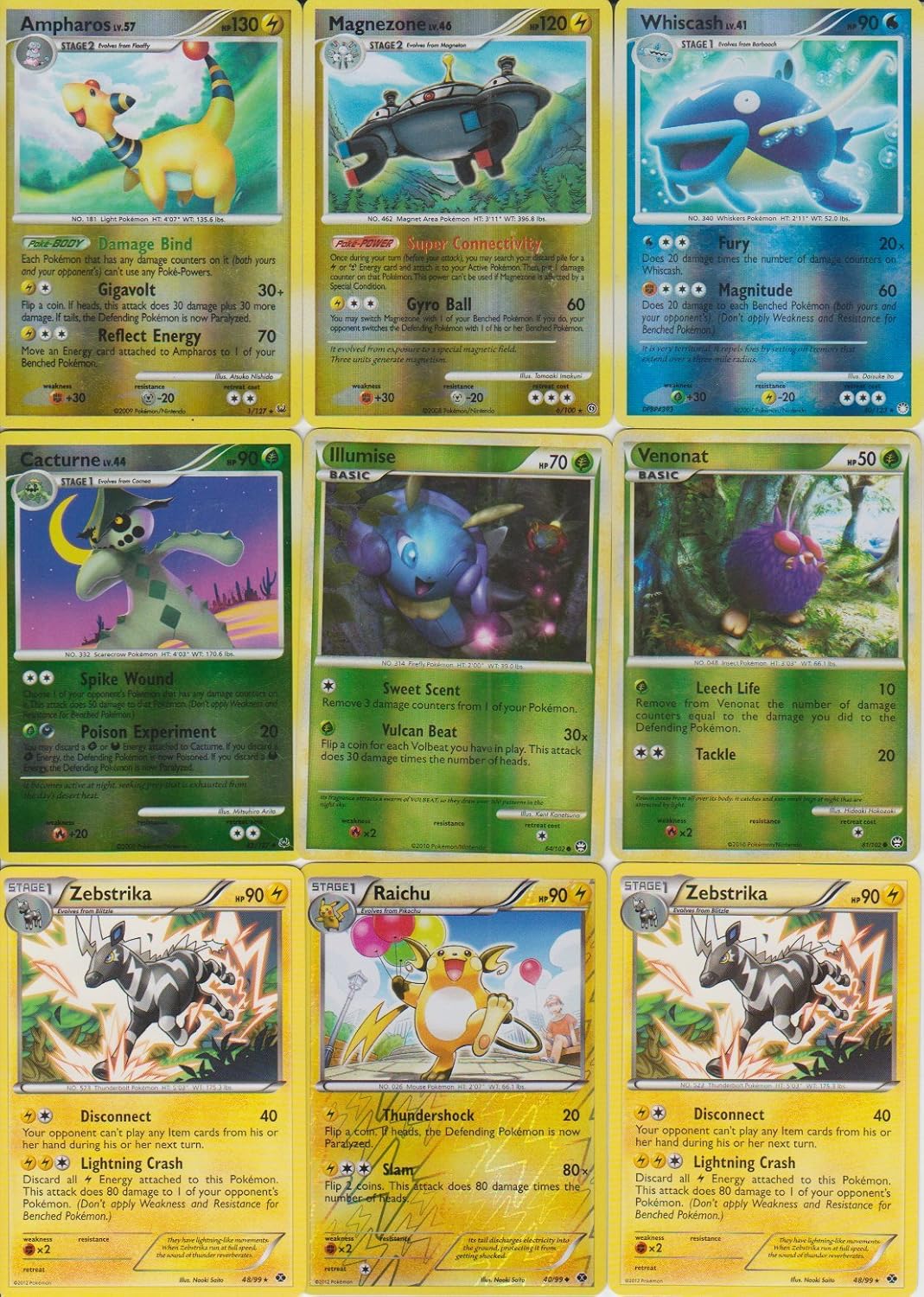 Pokemon Holo + Rare 9 Card Lot Ampharos Plus
