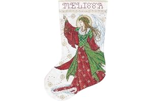 DESIGN WORKS CRAFTS Tobin DW5990 14 Count Angel of Joy Stocking Counted Cross Stitch Kit, 17-Inch Long,Multiple