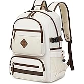 Caoroky knight Laptop Backpacks College Bookbags Women Men Anti Theft Travel Backpacks Large Elementary Middle High School Bags for Kids Teens Girls Boys Students Adults Causal Daypack-Off White