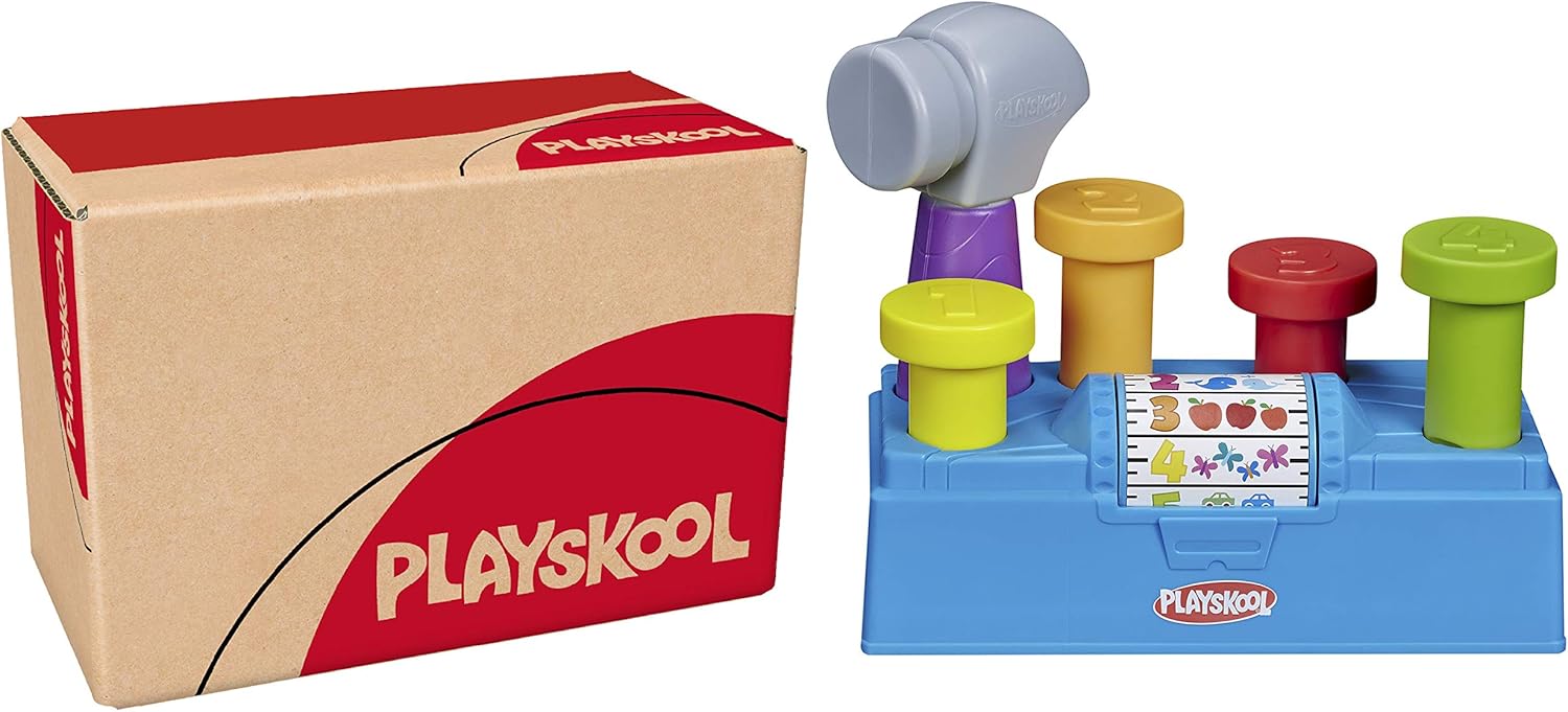 Playskool Tap 'n Spin Tool Bench Activity Toy Toolbox with Hammer for