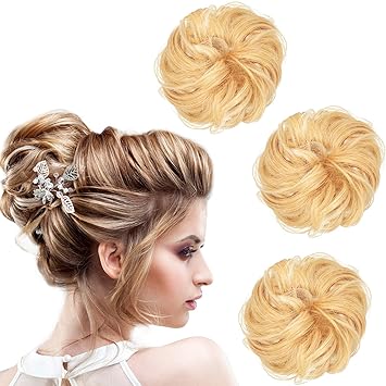 Amazon Com Norme 3 Pieces Synthetic Hair Bun Extension Messy