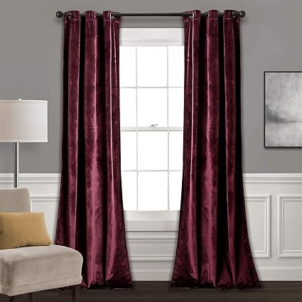 Lush Decor Prima Velvet Curtains Solid Color Room Darkening Window